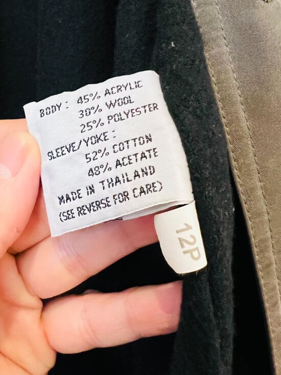 Jones New York Jacket Womens Double Breasted Button Up Trench Coat Size L / 12 P - Picture 12 of 16